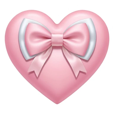 Pastel pink heart with white bow sticker