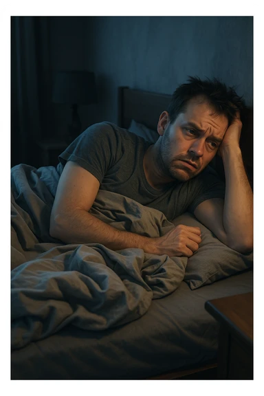 uomo insonnia, si agita durante la notte sticker