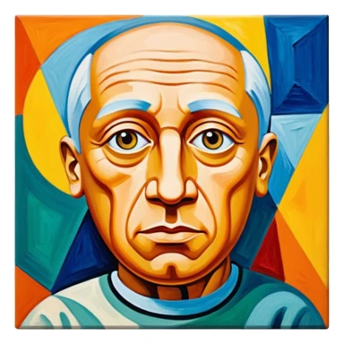 pablo picasso painting on canvas sticker