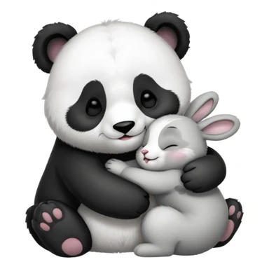 Cute panda and bunny love 😘 sticker