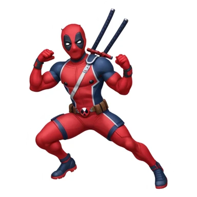 Deadpool with the New England Patriots uniform sticker