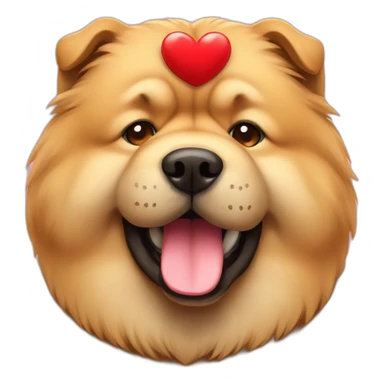 chow-chow with red heart instead of eyes sticker