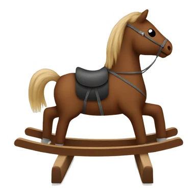 a cute brown corduroy rocking horse sticker