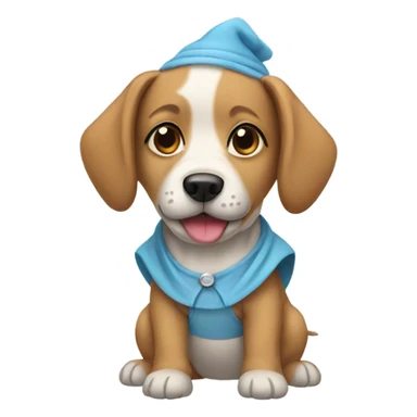 dog wearing a baby costume sticker