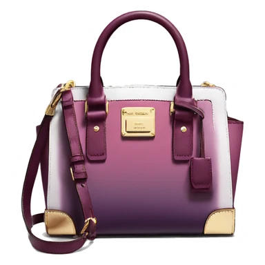 Realistic isolated plum purple to wine color ombre michael kors satchel purse.  sticker