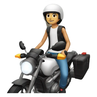 Un joven blanco de cabello risado corto conduciendo una moto  en las calles de Nicaragua y atras de la moto un perro cafe sticker