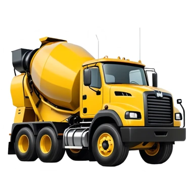 Cement Mixer - Mack Granite (Model Year: 2022) (Iconic colour: Yellow and black) sticker