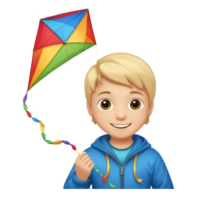 little kid with kite sticker