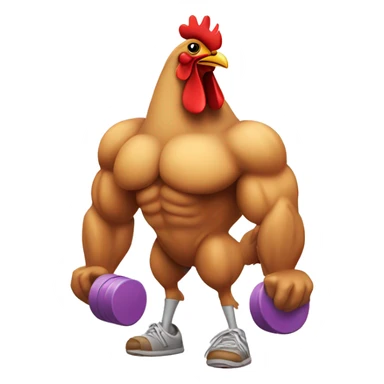 Chicken doing legs at the gym sticker