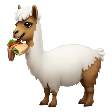 llama eating a turkey sticker