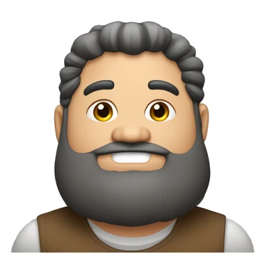 Un gordito moreno con cara redonda, barba, pelo inclinado hacia la derecha y un mid fad sticker