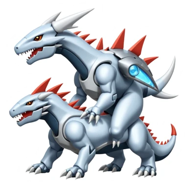 Futuristic Reshiram-Kyurem-Steelix-Lairon-Aggron-Genesect-fusion sticker