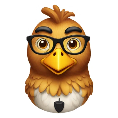 Une poule nerd sticker
