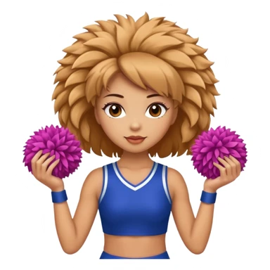 create a tall female cheerleader with pom poms sticker