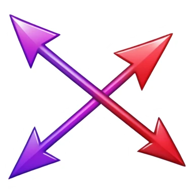 color gradient between red and purple glitter arrow sticker