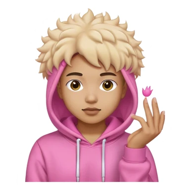 Pink palm puff  hoodie sticker