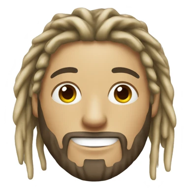 White skinned Rasta man smiling with beard and blonde dreads sticker