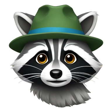 raccoon wearing hat sticker