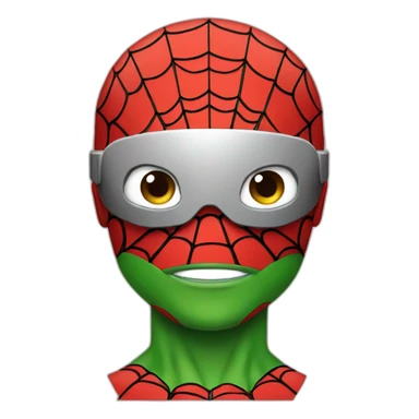 spiderman super hero but in replace red color with green sticker
