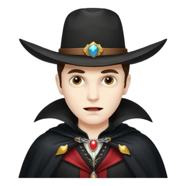 Vampire with a cowboy hat sticker