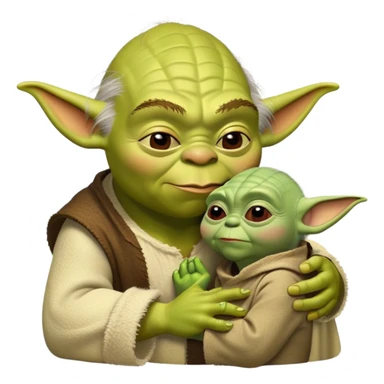 Shrek kissing yoda sticker