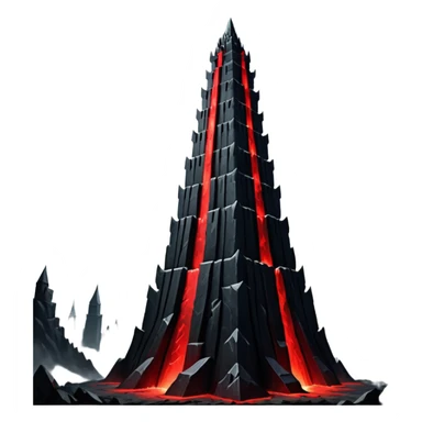 Barad Dúr from Lord of the Rings, Dark, giant Tower, with red beams shooting from the top into the sky sticker