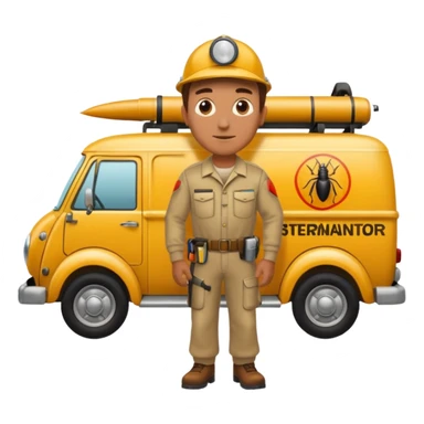 Bug man exterminator antique moving van  sticker