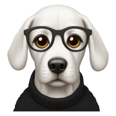 dog with glasses and black turtleneck sticker