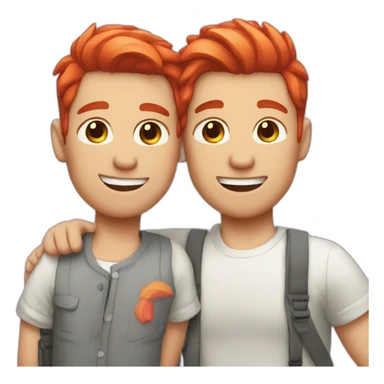 Gay couple with red hair and pink hair sticker