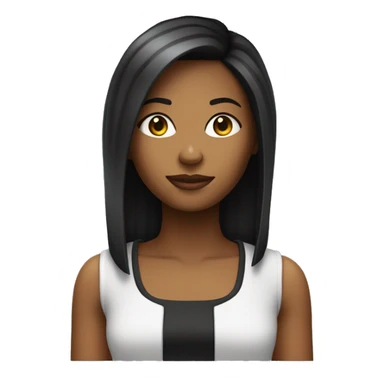 Mulher com cabelo cacheado pretos, franja lisa  sticker