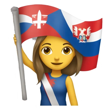 Girl Holding serbian flag  sticker