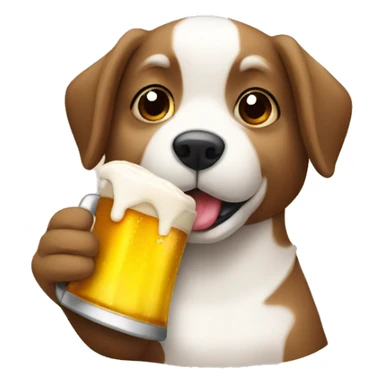 Perro bebiendo cerveza sticker
