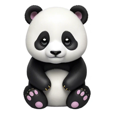 Cinematic Noble Baby Panda Portrait Emoji, Poised and regal, with a tiny, adorable build and a soft, fuzzy Fur of black and white, deep-set soulful gentle eyes, Simplified yet sharp and sophisticated features, highly detailed, glowing with a soft, dignified glow, high shine, intelligent and endearing, stylized with an air of miniature majesty, focused and attentive, soft glowing outline, capturing the essence of a watchful and confident little panda, so majestic it feels as though it could toddle out of the screen with effortless authority! sticker
