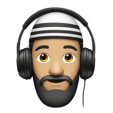 Hasidic man  with headphones on sticker