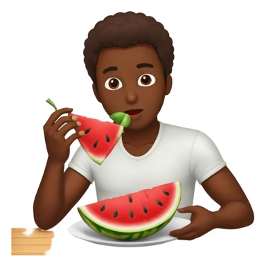 Black guy eating watermelon and fryed chicken sticker