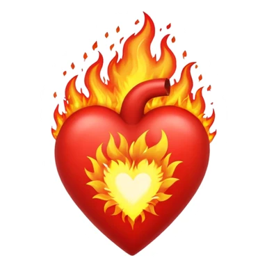 Heart, color, fire, explosion, huge sticker