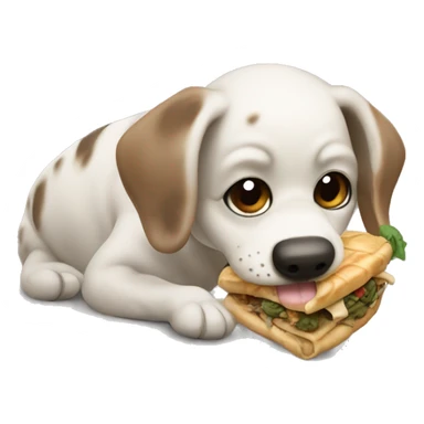 Un perro comiendo una tortuga sticker