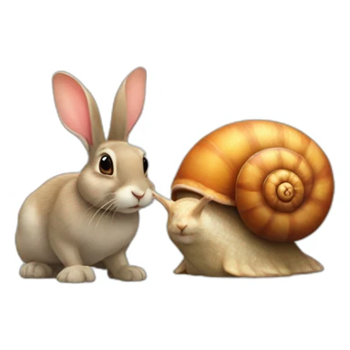 Rabbit and snail sticker