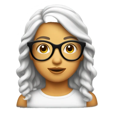 chica blanca con gafas pelo rizado sticker