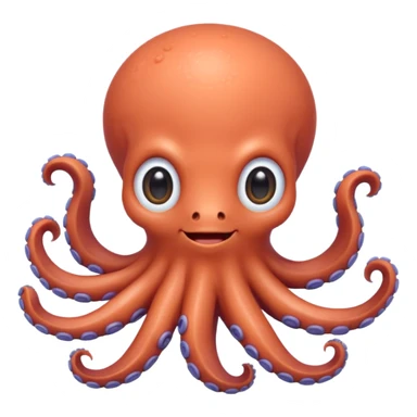 very cute aesthetic octopus with small arms, big shiny eyes, soft pastel colors, charming smile sticker