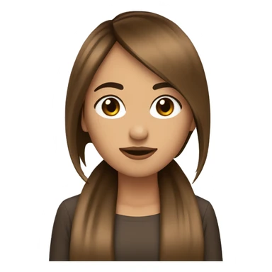 Mujer pelo largo con flequillo con el eo marron sticker