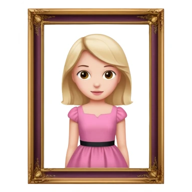 pink girly framed photo of a girl sticker