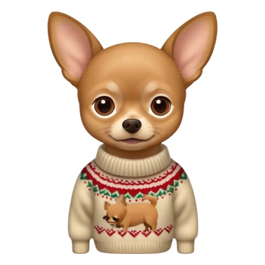 All Tan chihuahua sitting wearing a sweater sticker