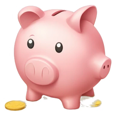 piggy bank with a coin on top no side coins sticker