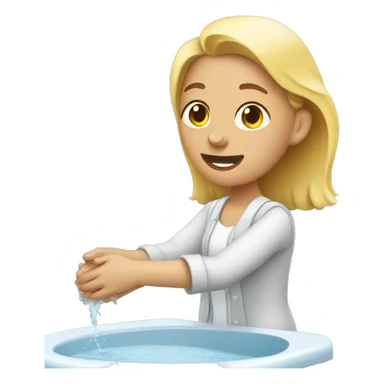 woman washes her hands sticker