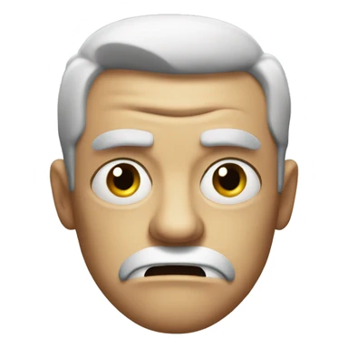 angry man with a funny face sticker