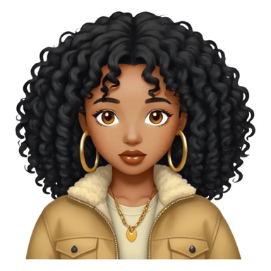 SZA with curly black hair and stylish outfit sticker