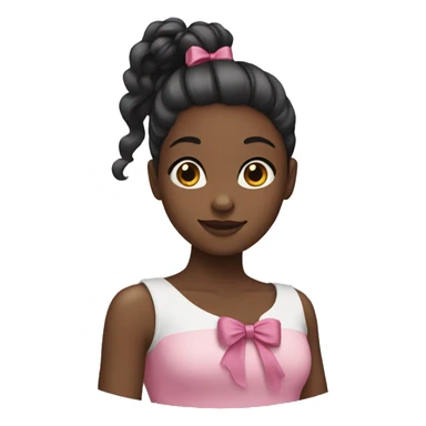 black girl with bow in a ponytail  sticker