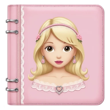 pink diary, coquette, loveshackfancy style, ring binder, no leather  sticker