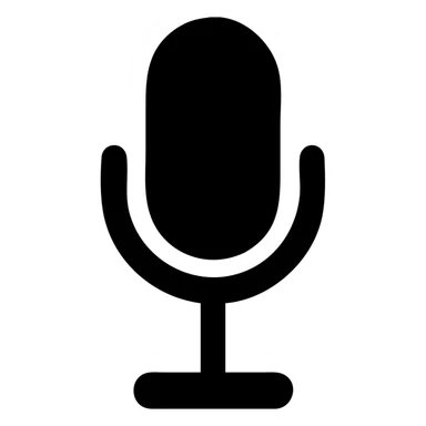 microphone on stand, solid black fill, minimalist silhouette, urban style sticker